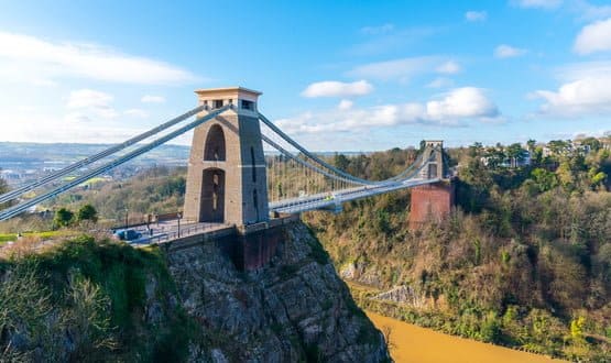 A shot of Clifton Suspension Bridge in Bristol