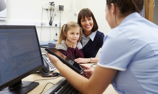 Child at GP office