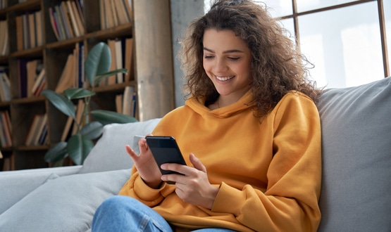 Teen with phone