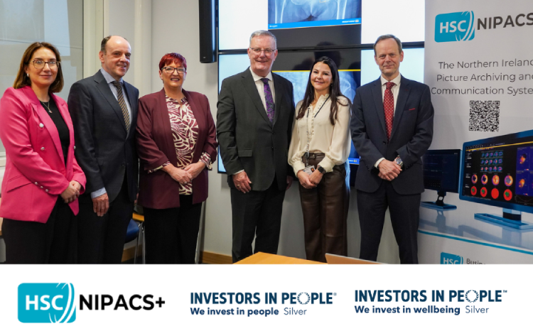 Jacinta McAtamney, senior project manager, BSO NIPACS+, Dr. Anton Collins, consultant radiologist and SRO, NIPACS+ Programme, Joanne Allison, programme manager, BSO NIPACS+, Mike Nesbitt, minister of health, Melissa Cochrane, head of programme delivery, BSO, Stephen Beattie, interim director of strategic planning and customer engagement, BSO